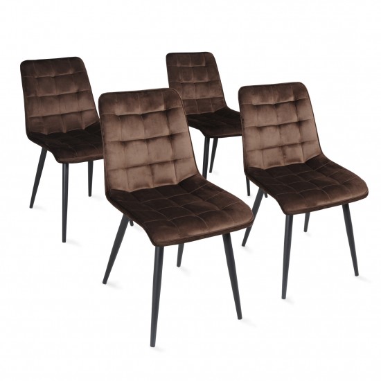 weber industries Lot de 4 chaises de salle à manger MUSE/ Marron
