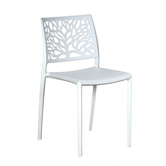 Weber Industries Lot De 4 Chaises Empilables CLARA Pour Intérieur Et Extérieur / Blanc