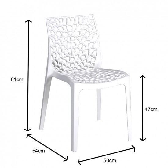 Weber Industries Lot De 4 Chaises Empilables TELA / Blanc