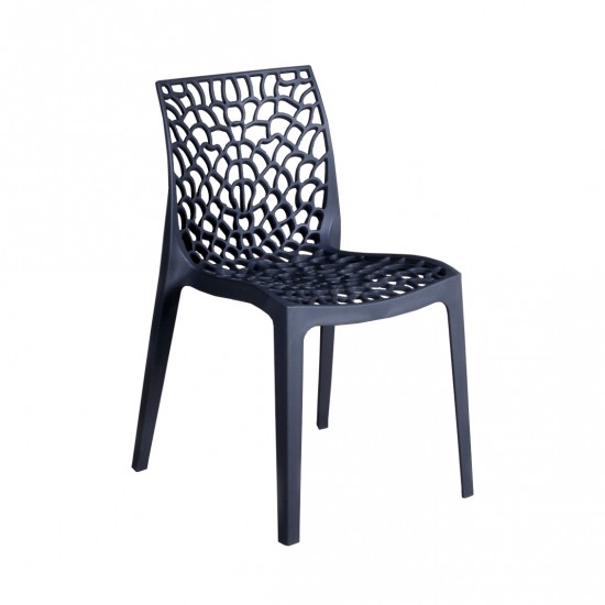 Weber Industries Lot De 4 Chaises Empilables TELA / Gris Foncé