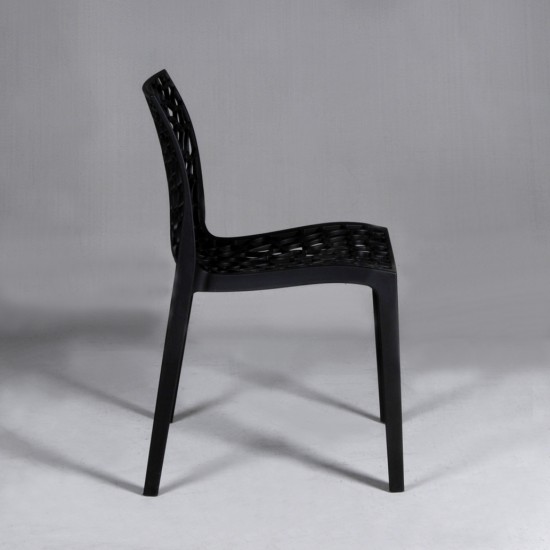 Weber Industries Lot De 4 Chaises Empilables TELA / Noir