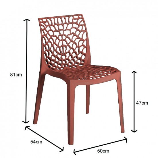 Weber Industries Lot De 4 Chaises Empilables TELA / Rouge