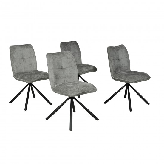 weber industries Lot de 4 chaises pivotantes de salle à manger CORTINA/ Gris clair