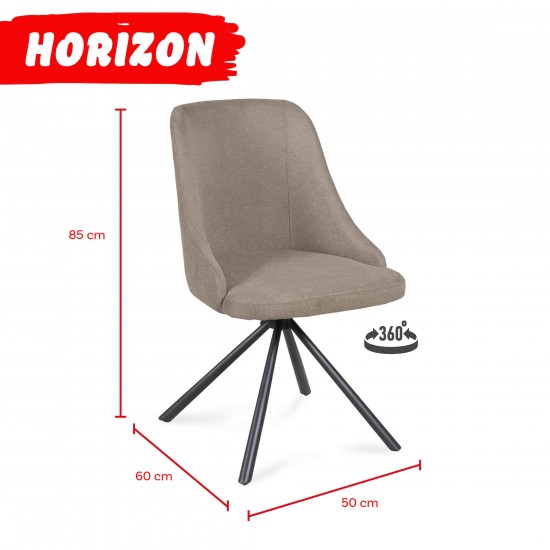 Weber Industries Lot De 4 Chaises Pivotantes HORIZON / Beige