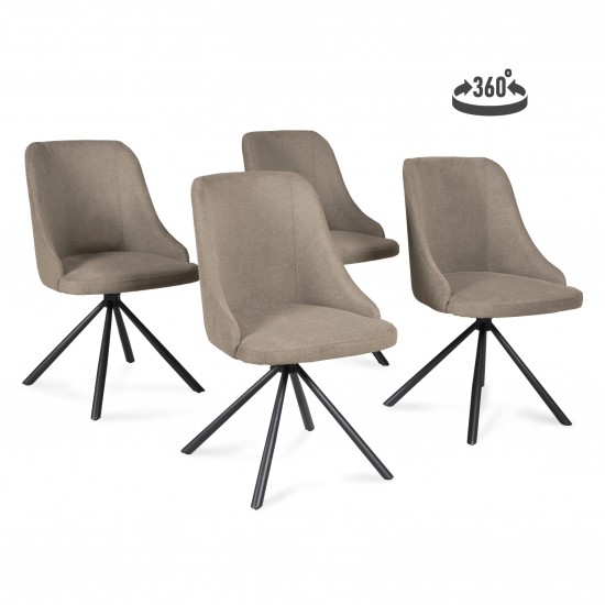 weber industries Lot de 4 chaises pivotantes HORIZON / Beige