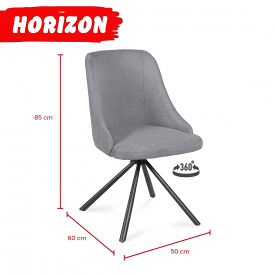 Weber Industries Lot De 4 Chaises Pivotantes HORIZON / Gris Clair