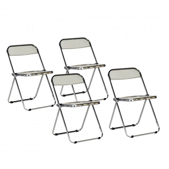 weber industries Lot de 4 chaises pliantes de salle à manger EVA / Gris clair