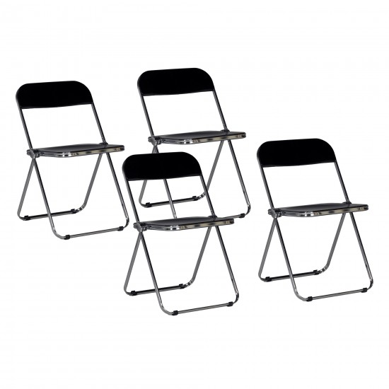 weber industries Lot de 4 chaises pliantes de salle à manger EVA / Noir