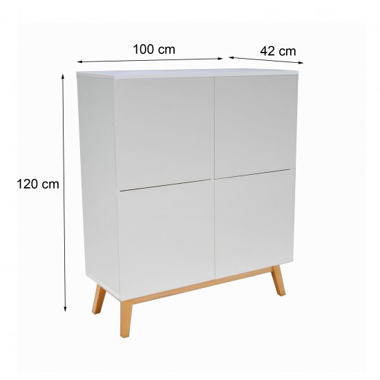 Weber Industries Meuble De Rangement HOME 4 Portes / Blanc