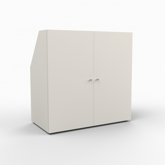 Weber Industries Meuble De Rangement Sous Pente 2 Portes CALI Blanc - H. 100 X L. 100 X P. 51.8 Cm