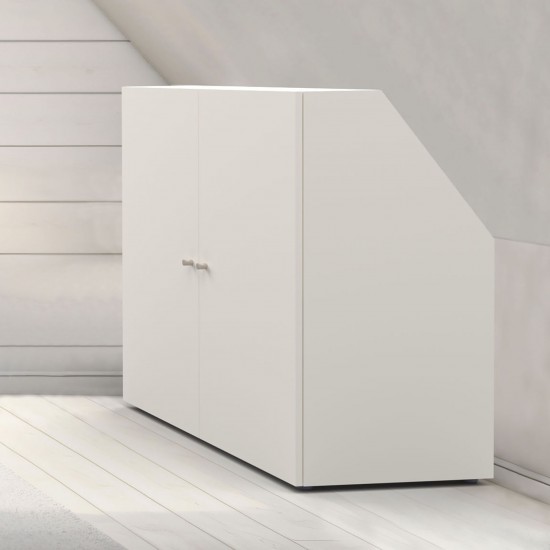 weber industries Meuble de rangement sous pente 2 portes CALI Blanc - H. 100 x L. 100 x P. 51.8 cm