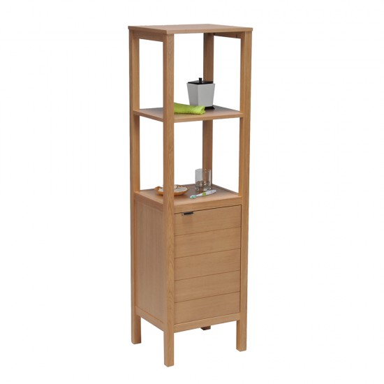 Weber Industries Meuble De Rangement TRIBU 1 Porte - 3 Tablettes / Décor Chêne