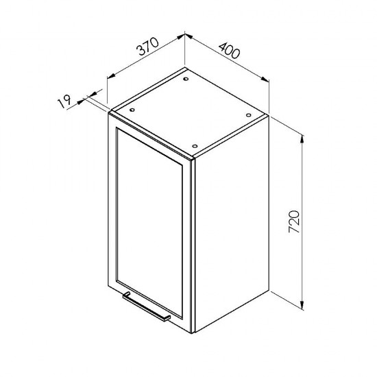 Weber Industries Meuble Haut De Cuisine 1 Porte - FROST 40cm / Blanc & Bleu Nuit