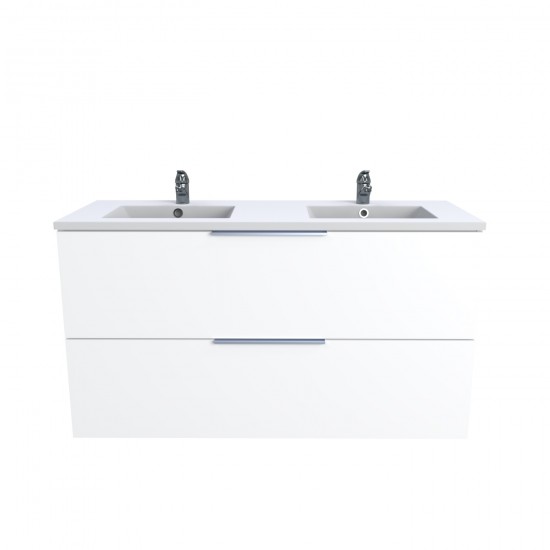 Weber Industries Meuble Sous-vasque 2 Tiroirs MALAGA 120 Cm + Vasque / Blanc