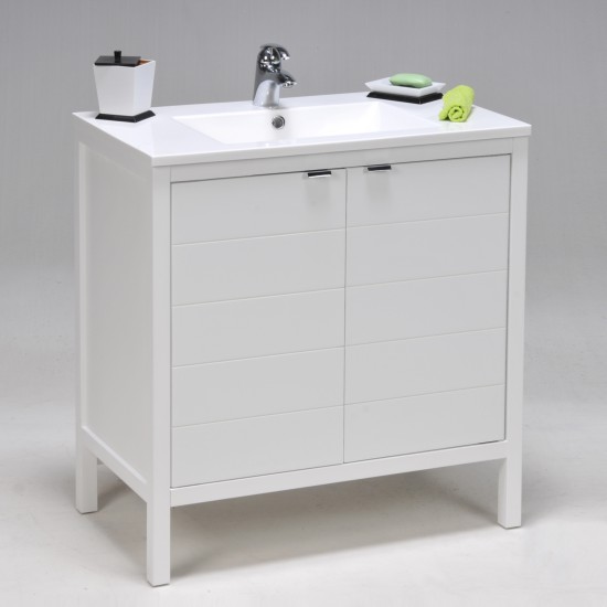 weber industries Meuble sous-vasque TRIBU 2 portes + vasque / Blanc