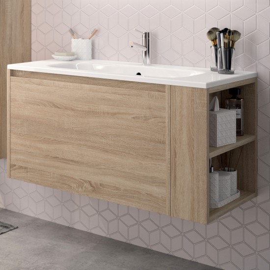 weber industries Meuble sous vasque + vasque VESNA / Décor Chêne blanchi