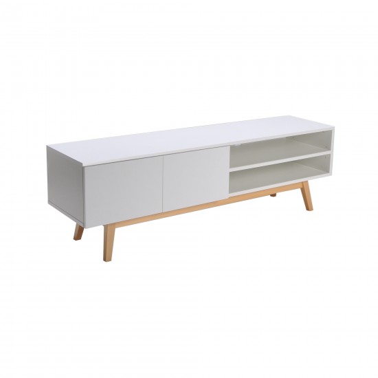 Weber Industries Meuble TV HOME 160cm 2 Portes 1 Niche / Blanc