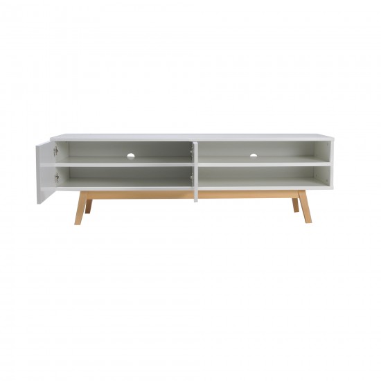 Weber Industries Meuble TV HOME 160cm 2 Portes 1 Niche / Blanc