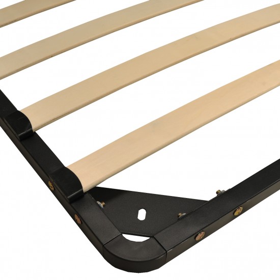 Weber Industries Sommier Métal RENO 140x190 Cm + 1 Pied Amovible / Noir