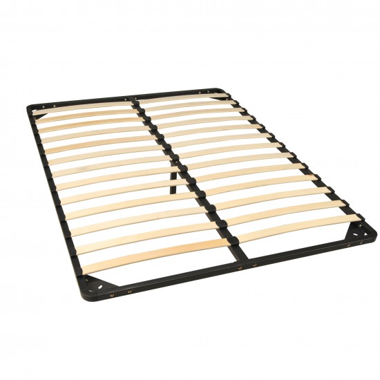 Weber Industries Sommier Métal RENO 160x200 Cm + 1 Pied Amovible / Noir