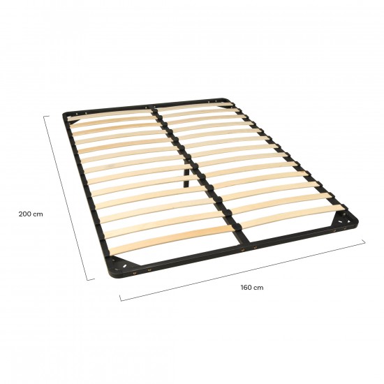 Weber Industries Sommier Métal RENO 160x200 Cm + 1 Pied Amovible / Noir