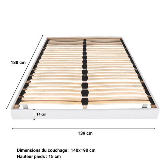 Weber Industries Sommier Sur Pied SOMKIT 140x190 / Blanc