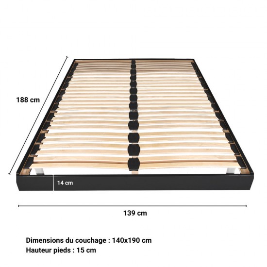Weber Industries Sommier Sur Pied SOMKIT 140x190 / Noir