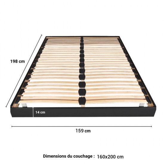 Weber Industries Sommier Sur Pied SOMKIT 160x200 / Noir