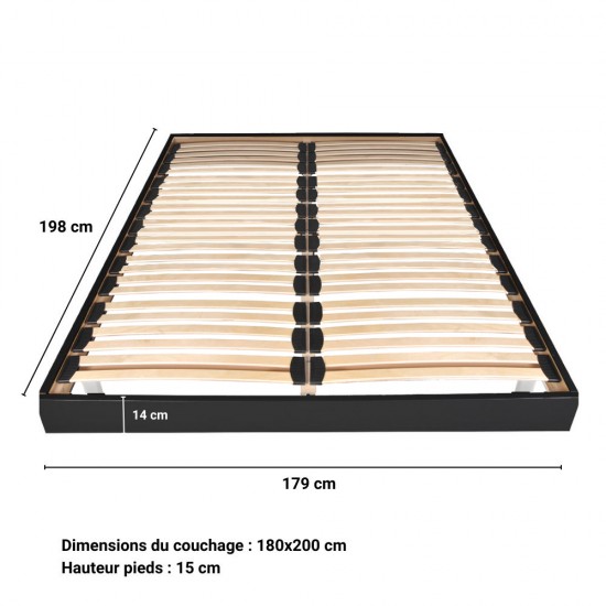 Weber Industries Sommier Sur Pied SOMKIT 180x200 / Noir