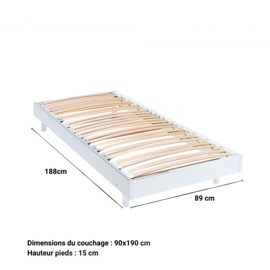 Weber Industries Sommier Sur Pied SOMKIT 90x190 / Blanc