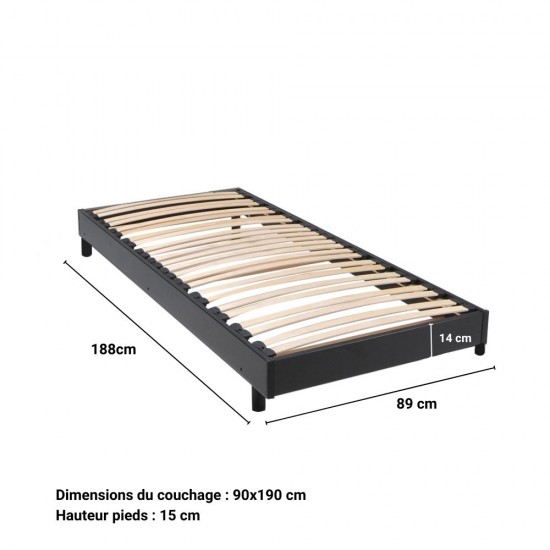 Weber Industries Sommier Sur Pied SOMKIT 90x190 / Noir