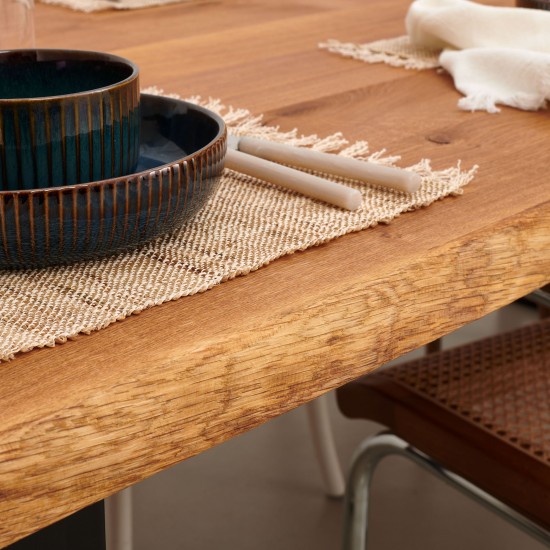 Weber Industries Table à Manger 220x100cm ULYSSE - 10 Personnes / Chêne Massif Huilé