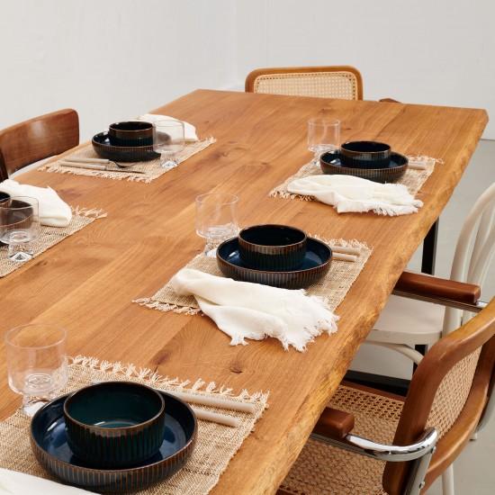 Weber Industries Table à Manger 220x100cm ULYSSE - 10 Personnes / Chêne Massif Huilé