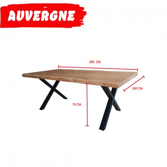Weber Industries Table à Manger AUVERGNE 200x100cm - 10 Personnes / Chêne Massif