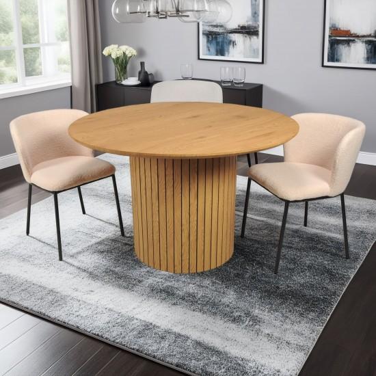 weber industries Table à manger BAHIA 6 personnes diamètre 120 cm / Décor Chêne artisan