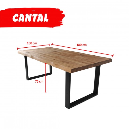 Weber Industries Table à Manger CANTAL 180x100 - 8 Personnes / Chêne Massif