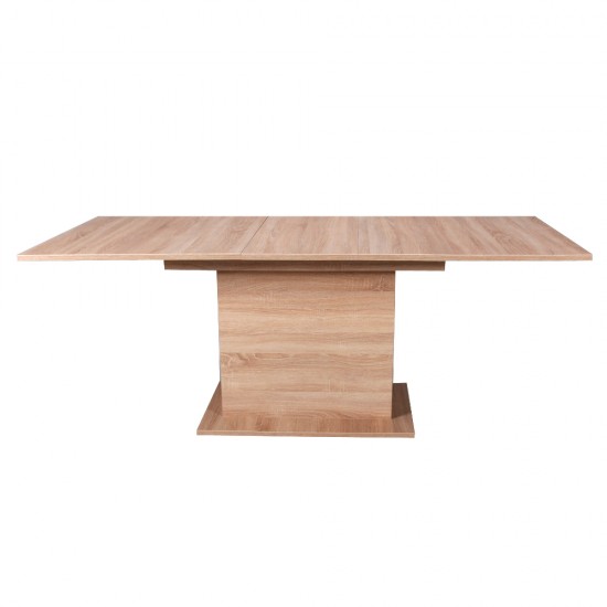 Weber Industries Table à Manger CARLA + 1 Rallonge - 10 Personnes / Décor Chêne Blanchi