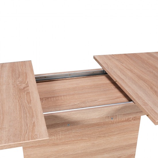 Weber Industries Table à Manger CARLA + 1 Rallonge - 10 Personnes / Décor Chêne Blanchi