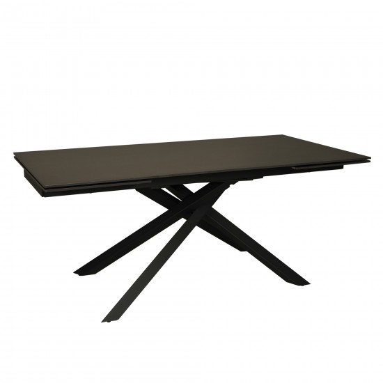 Weber Industries TABLE À MANGER EXTENSIBLE EN PIERRE OSIRIS / TABLE 180X90CM + 2 ALLONGES DE 50CM - 12 PERSONNES / Anthracite