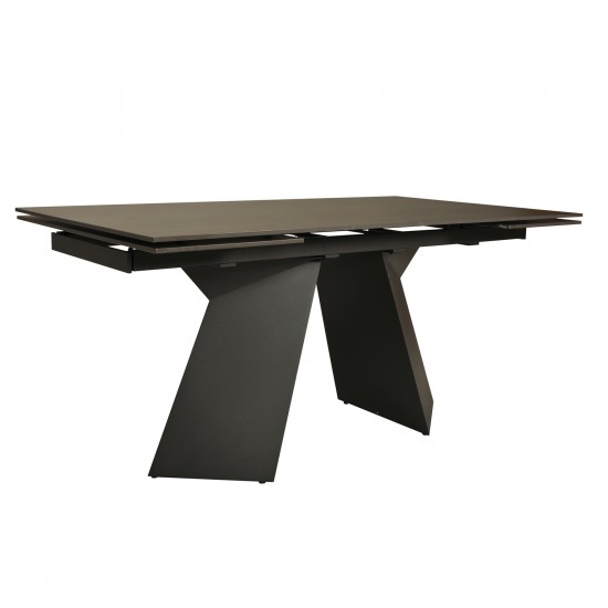 Weber Industries Table à Manger Extensible En Pierre PALACIO 160x90cm + 2 Allonges De 40cm - 10 Personnes / Anthracite