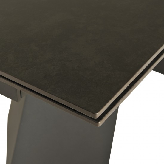 Weber Industries Table à Manger Extensible En Pierre PALACIO 160x90cm + 2 Allonges De 40cm - 10 Personnes / Anthracite