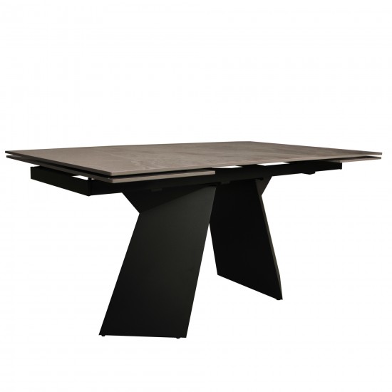 Weber Industries Table à Manger Extensible En Pierre PALACIO 160x90cm + 2 Allonges De 40cm - 10 Personnes / Grise