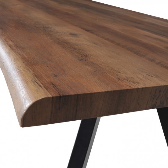 Weber Industries Table à Manger HELGA 160X90 Cm - 6 Personnes / Décor Chêne Et Pieds Métal Noir