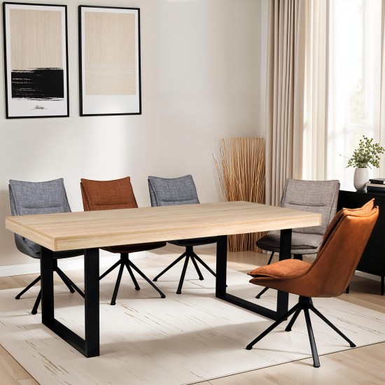 weber industries Table à manger TIVOLI 200x90cm - 10 personnes / Décor Chêne blanchi