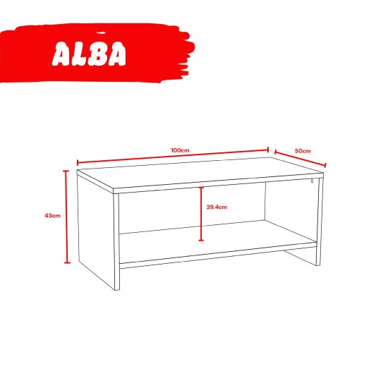 Weber Industries Table Basse ALBA 100x50cm / Décor Chêne Sablé