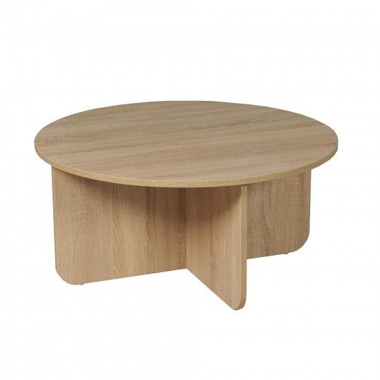 Weber Industries Table Basse DALI Diamètre 80 Cm / Décor Chêne Blanchi