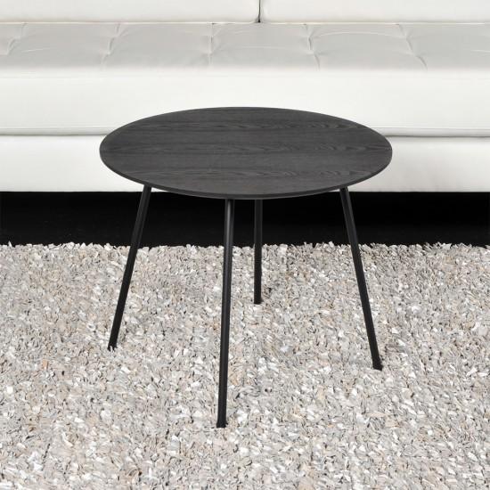 weber industries Table basse LYRA diamètre 55cm / Décor Chêne Noir