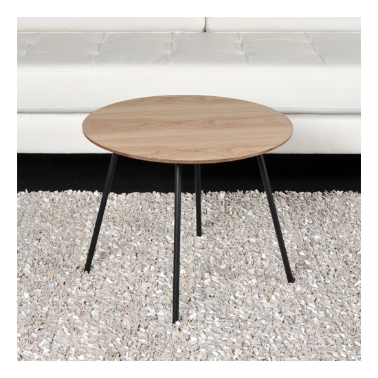 weber industries Table basse LYRA diamètre 55cm / Décor Chêne