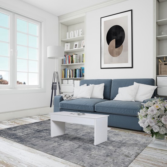 Weber Industries Table Basse Plateau Relevable ARIZONA 100x40cm / Blanc