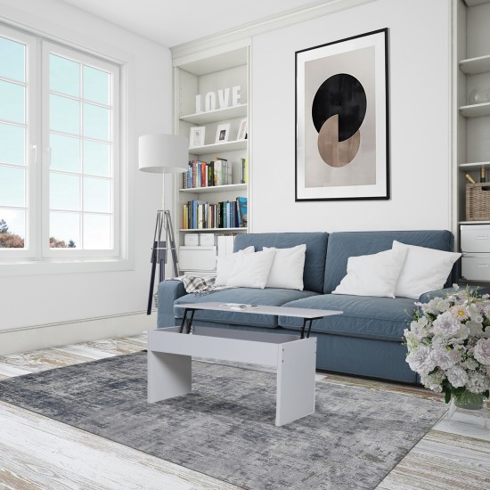 weber industries Table basse plateau relevable ARIZONA 100x40cm / Blanc